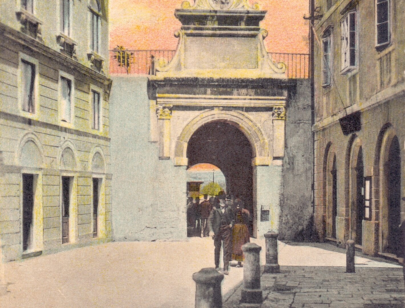 City fortification within the port image