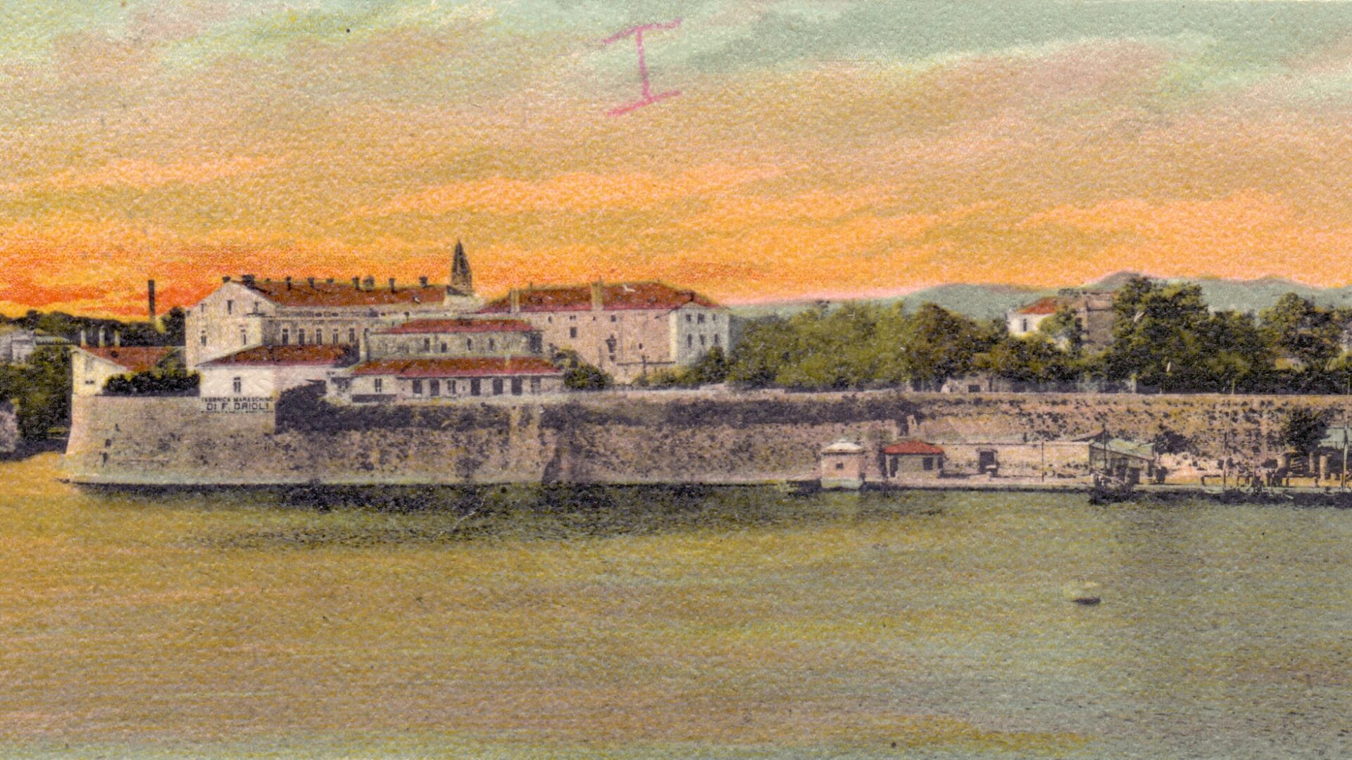 City fortification within the port image