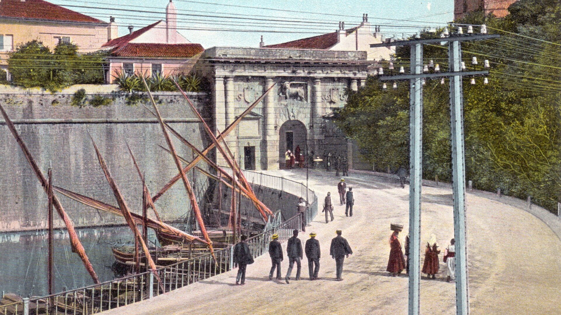 City fortification within the port image