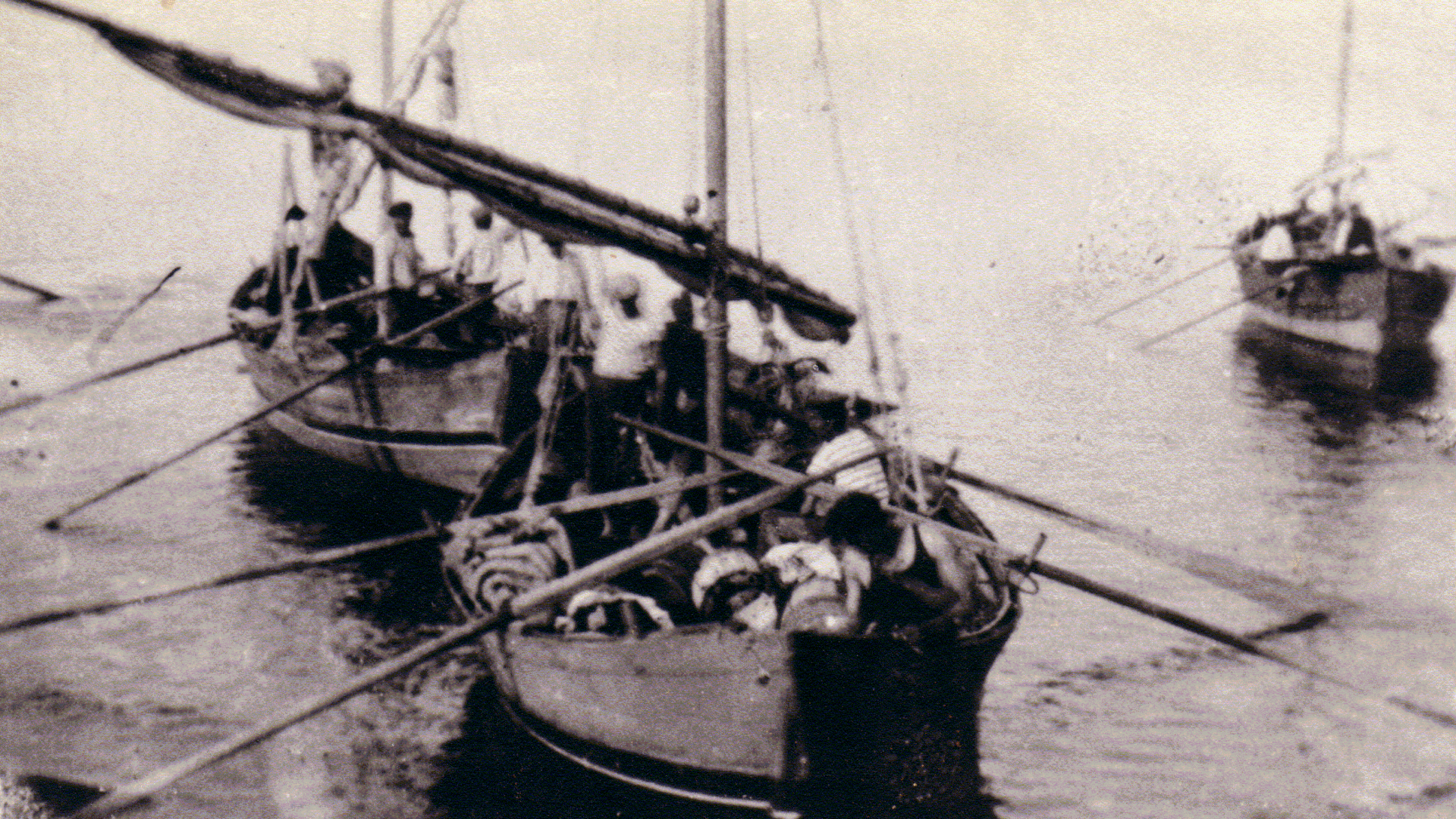 History of traditional fishing around adriatic islands with Vojga fishing nets image